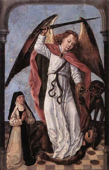 Master of the Saint Ursula Legend St Michael Fighting Demons